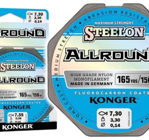 Konger Lenza da pesca Allround in fluorocarbon bobina 150 m monofile (0,14 mm/3,30 kg)