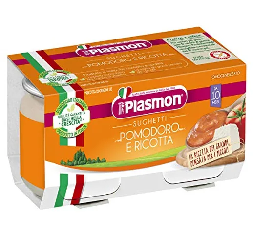 Plasmon Sughetto Pomodoro e Ricotta - 2 vasetti da 80 gr - Totale: 160 g