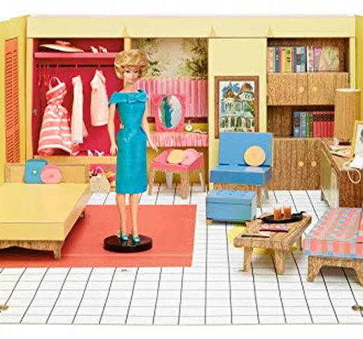 Barbie Casa dei Sogni Vintage,  Riproduzione del 1962 con Bambola, 3 Abiti e Accessori, da...