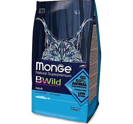 Monge BWild Cibo Secco per Gatti (Cibo Secco per Gatti Senza Cereali, Cibo Secco per Gatti...