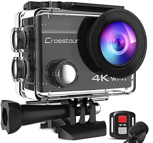 Crosstour CT8500 Action Cam 4K 20MP Webcam PC Mode WiFi con EIS Subacquea 40M Action Camer...