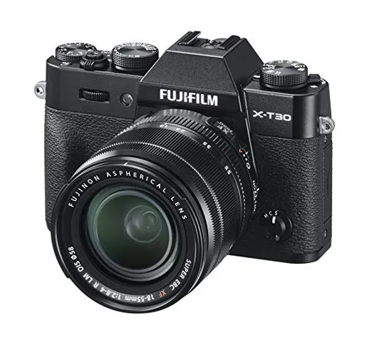 Fujifilm X-T30 Black e Obiettivo XF18-55mm F2.8-4 R LM OIS, Fotocamera Digitale da 26MP, S...