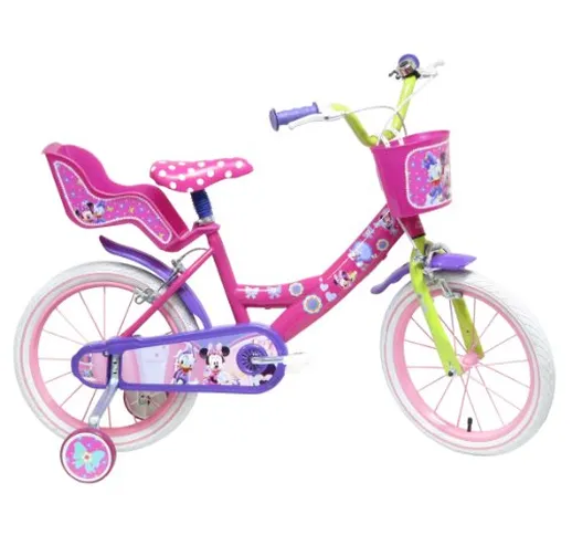 bici bicicletta ruota 16 con rotelle Minnie w.d. 25118 ludoville