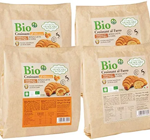 Croissant BIO (Confezione Mista 20 pz) Farro e Albicocca Senza Latte e Uova Vegano di Frac...