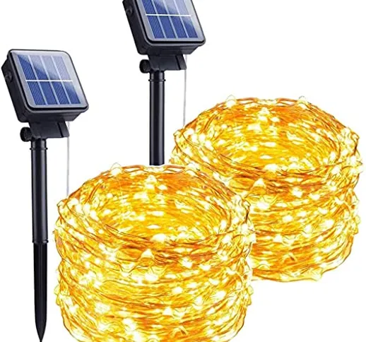 [2 Pacchi] Luci Solari Esterno, Ventdest 15m 150 LED Catena Luminosa Esterno Solare Imperm...