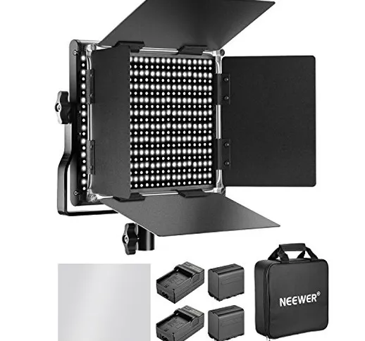 Neewer 660 LED Video Light Bicolore 3200-5600K CRI 96+Regolabile con Batteria Ricaricabile...
