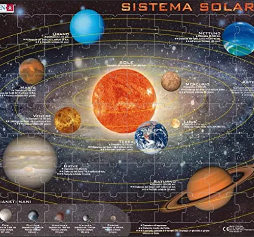 Larsen SS1 Sistema Solare, Edizione Italiano, Puzzle Incorniciato con 70 Pezzi