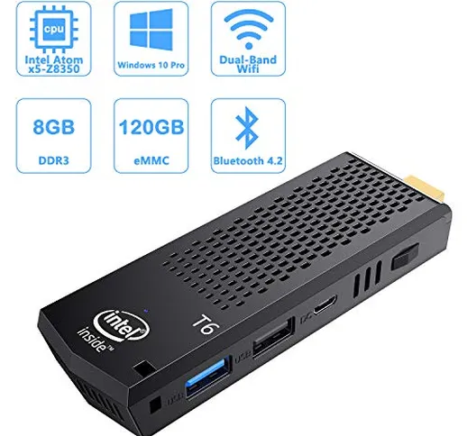 Mini PC Stick,8GB RAM+120GB ROM,Intel Atom Z8350,Windows 10 Pro 64 Bit,4K HD,Dual WiFi 2.4...