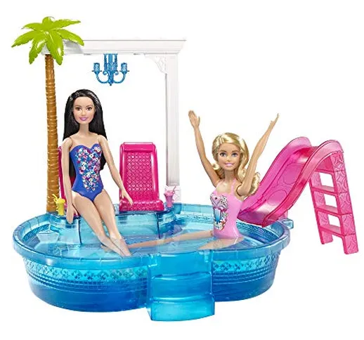 Barbie Glam Pool con Accessori, Multicolore, DGW22