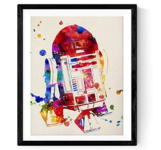 Nacnic Stampa in Stile Acquerello R2D2. Poster con Immagine di Star Wars in Stile Acquerel...