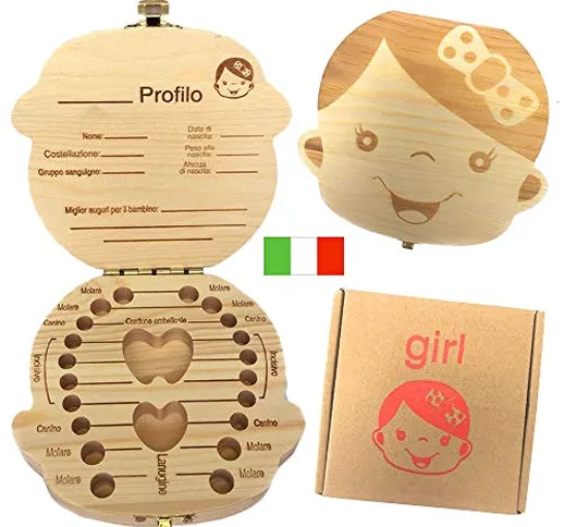（Versione Italiana）Denti box per bambini, baby Teeth Storage box Save organizer scatole...