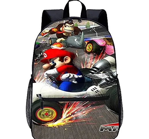 Yinxing Borsa da scuola stampata in 3D Zaino da scuola-Mario Kart Dsda viaggio unisex di m...