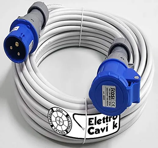 ® ELETTRO CAVI K - PROLUNGA ELETTRICA INDUSTRIALE 10 METRI PROFESSIONALE CAVO FROR 3G2.5 M...