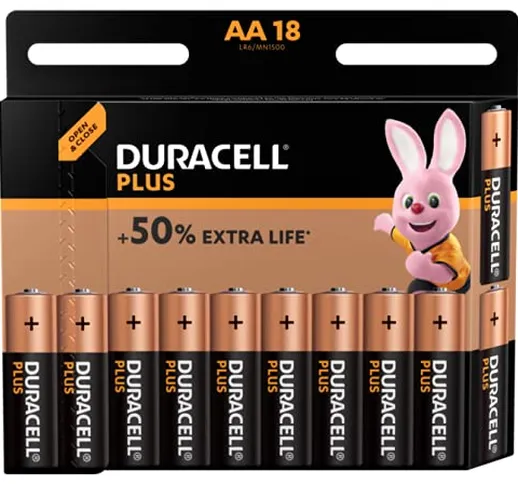 Duracell AA Batterie, confezione da 18