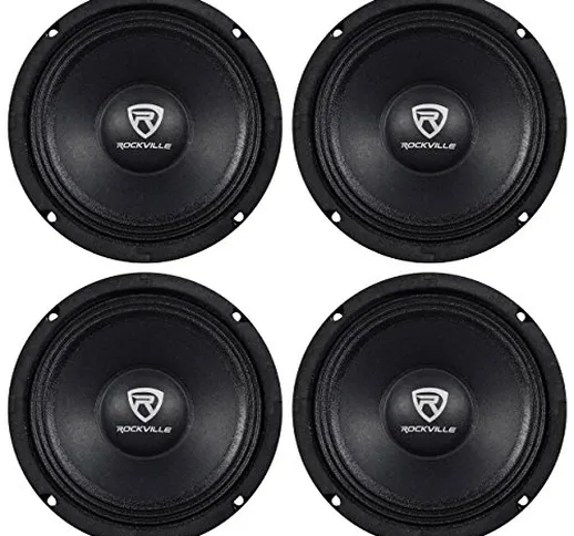 Rockville (4) RM68PRO 16,5 cm 800 Watt 8 Ohm SPL Midbass/Midrange altoparlante auto