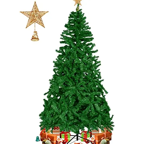 Gosear Albero di Natale con Puntale Albero Natale a Forma di Stella,1000 Punte del Ramo, V...