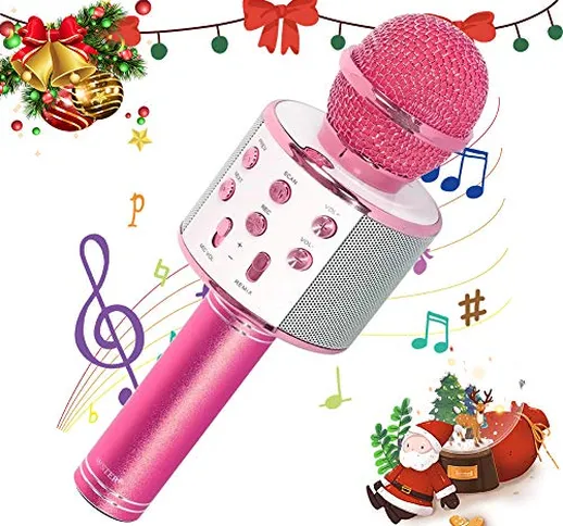 SaponinTree Microfono Karaoke Bluetooth, Wireless Bambini Portatile Karaoke Microfono con...