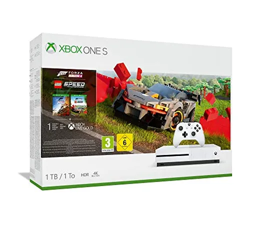 Xbox One S - 1TB Bundle Forza Horizon 4, Lego Speed Champions + 1 Mese Live Gold + 1 m Gam...