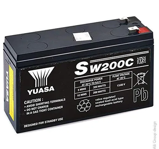 Yuasa - Batterie UPS YUASA SW200C F6.35/F4.8 12V 5.8Ah