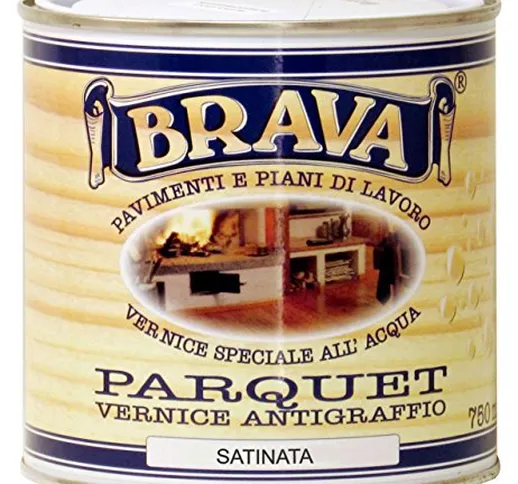 Brava PA7S Parquet Vernice all'Acqua Satinato, Incolore, 750 ml