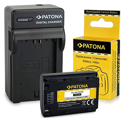 PATONA 3in1 Caricatore + Batteria NP-FZ100 compatibile con Sony Alpha 9 / Alpha 7RM3 / 7M3...