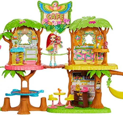 Enchantimals- Playset Caffetteria con Bambola e Accessori Giocattolo per Bambini 4+ Anni,...