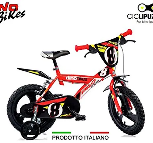 Cicli Puzone Bici 14 Bimbo Rosso Dino Bikes Art. 143 GLN PRO Cross