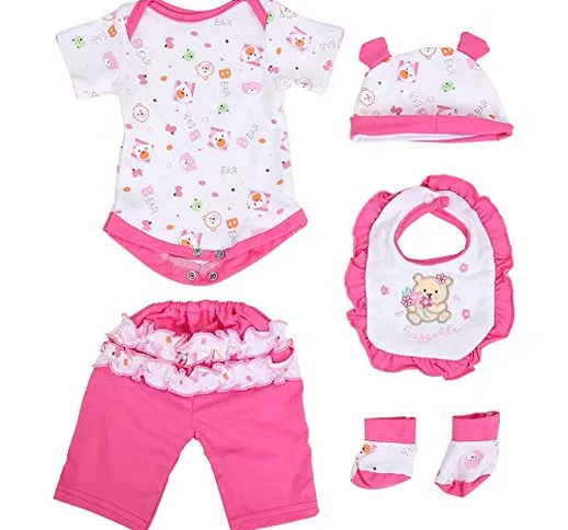 Baby Doll Simulazione Vestiti per bambole Bella set da cinque pezzi Newborn Reborn Doll Ou...