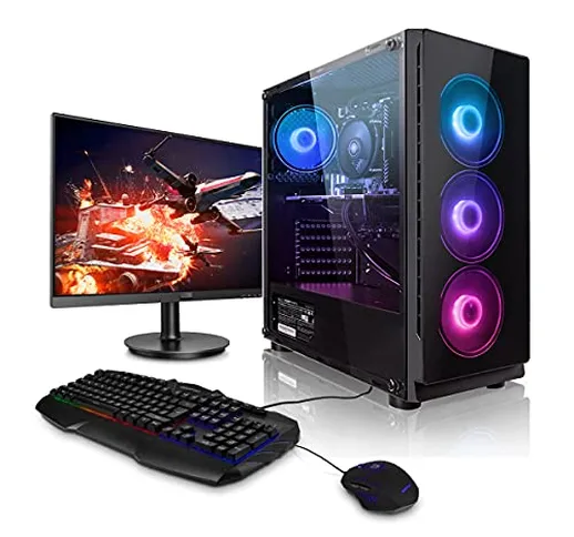 Megaport PC-Gaming AMD Ryzen 5 5600X 6x 3.70GHz • Schermo LED 24” • Tastiera/Mouse • GeFor...