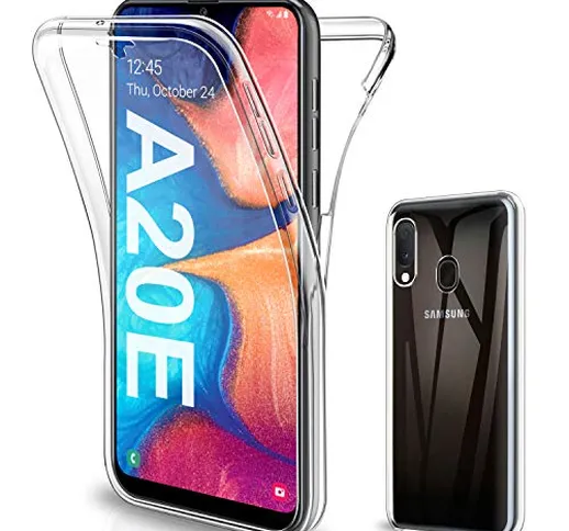 SOGUDE Cover per Samsung A20E, Custodia per Samsung A20E Transparent 360° Full Body Protez...