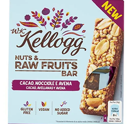 Kellogg's Wkk Bars Cacao Nocciole e Avena - 0.120 kg