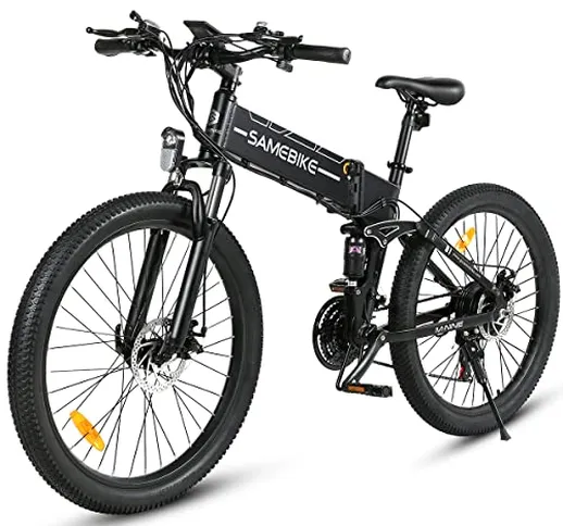 SAMEBIKE Bicicletta elettrica pieghevole per adulti 48V12.5AH batteria rimovibile 26 polli...