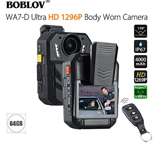 BOBLOV Dettagli del registratore videocamera WA7-D Ultra HD 1296P 64GB da 2.0 pollici con...