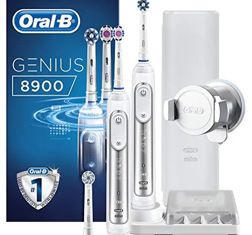 Oral-B Genius 8900 Spazzolini Elettrici Ricaricabili con Connessione Bluetooth, 3 Testine...