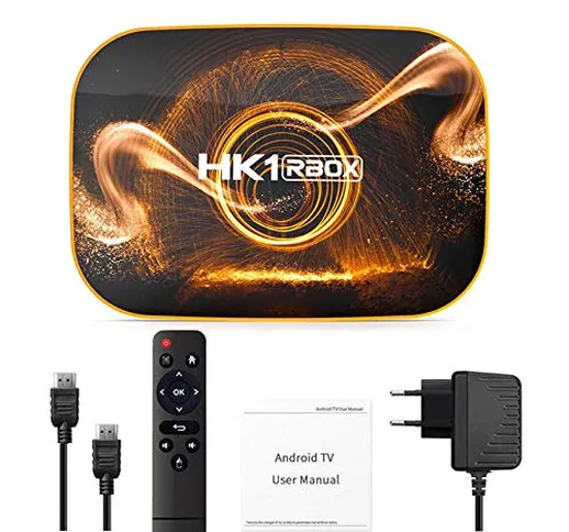 kdjsic E roid 10.0 TV Box HK1 RBOX 4GB 64GB TVbox Smart TV Box Quad-Core RK3318 4K 60fps U...