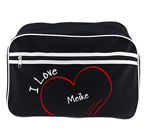 Borsa a tracolla stile retrò Modern I Love Meike Nero