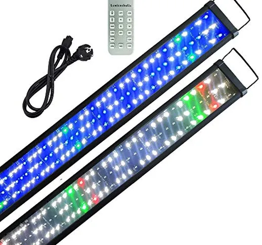 Boomersun RGB Illuminazione per Acquario con Telecomando, Plafoniera LED Acquario Dolce, L...