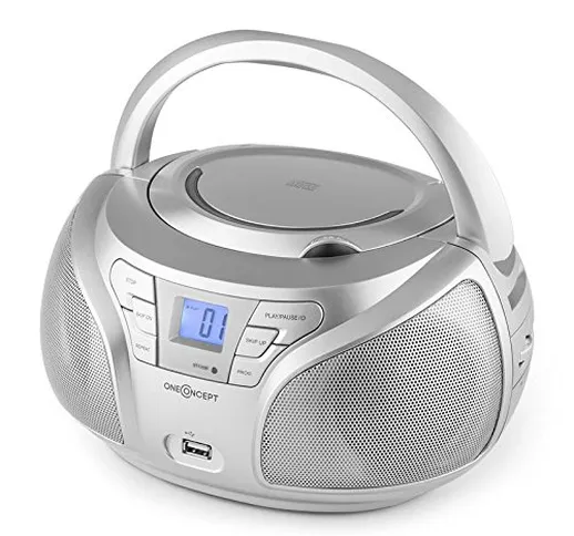 oneConcept Groovie - CD Radio , Boombox , CD Player , Bluetooth , USB , Lettore MP3 , Ingr...