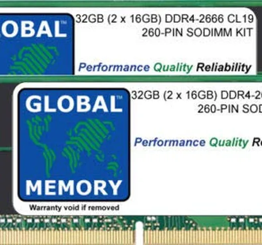 32GB (2 x 16GB) DDR4 2666MHz PC4-21300 260-PIN SODIMM MEMORIA RAM KIT PER 27 POLLICI RETIN...