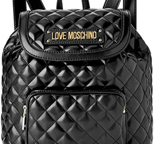 Love Moschino Quilted Nappa Pu, Borsa a Zainetto Donna, (Nero), 15x10x15 cm (W x H x L)