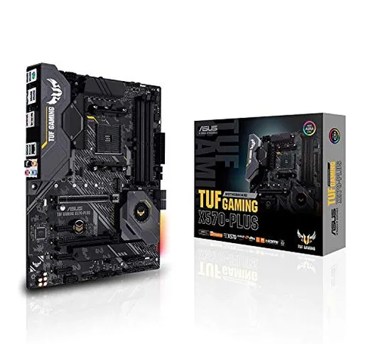 ASUS TUF X570-PLUS Scheda Madre Gaming AMD X570 PCIe 4.0, Doppio M.2, 14 Fasi di Alimentaz...