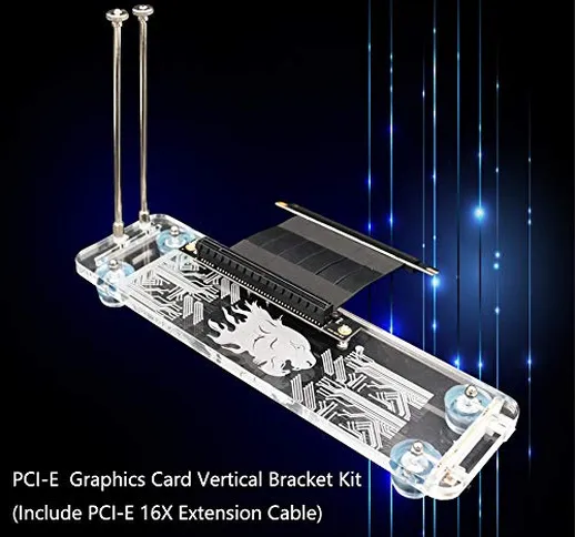 Cavalletto Verticale/Base per Scheda Grafica PCI-E 3.0 16X con Luce LED RGB per Custodia A...