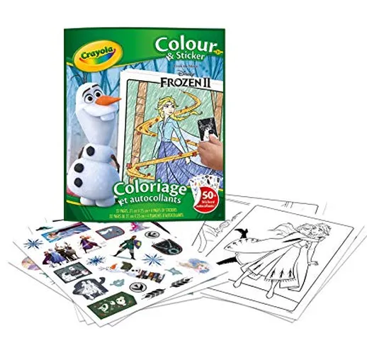 Crayola - Album da Colorare Color & Sticker Disney Frozen 2, 32 Pagine e 50+ Adesivi, 04-5...