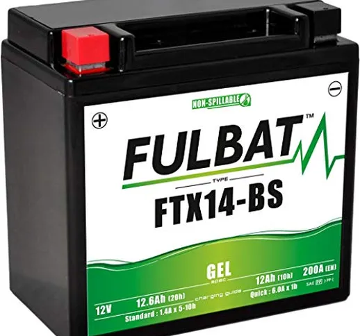 Fulbat - Batteria moto Gel YTX14-BS/FTX14-BS 12V 12Ah