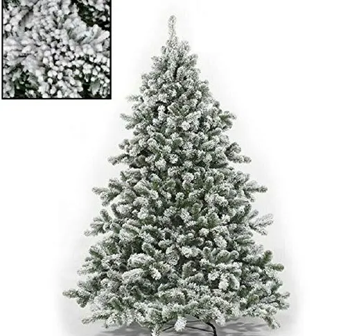 Emmeshop-Online Albero di Natale Tirolese Innevato Pino Super folto Realistico Ignifugo cm...