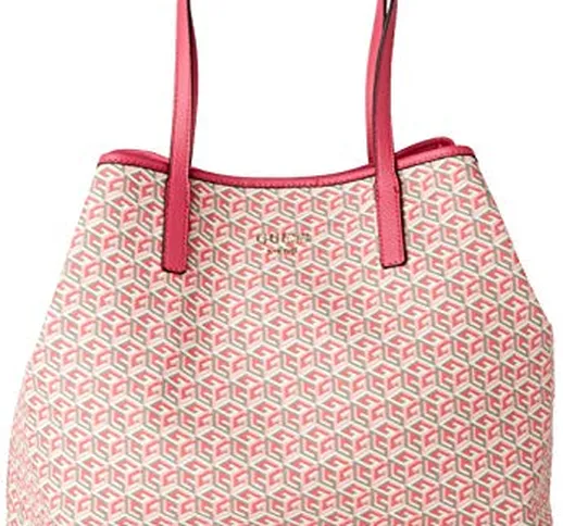 Guess Vikky Large Tote Borsa a Spalla da Donna, Rosa Multicolore, Taglia Unica