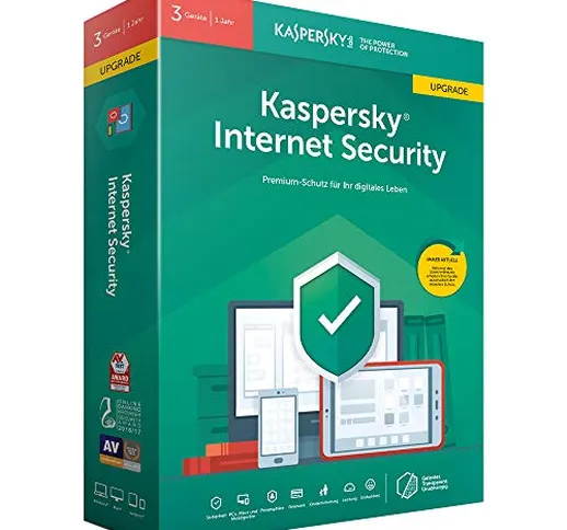 Kaspersky Internet Security 3 Geräte Upgrade (Code in a Box). Für Windows 7/8/10/MAC/Andro...