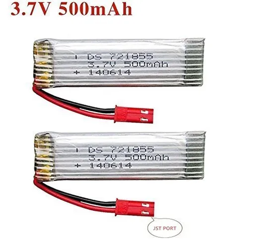 UDI YUNIQUE Italia ® 2 Pezzi Batteria Lipo Ricaricabile (3.7V 500mAh) per RC Droni quadric...