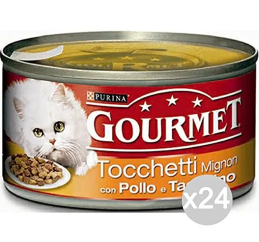 Purina Set 24 Gourmet Lattine Pollo/Tacchino 195 Tochetti Cibo per Gatti