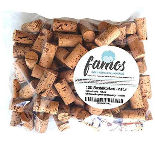 100 Tappi di sughero di vino/bottiglie per il bricolage – naturale – nuovo – 24 mm x 45 mm